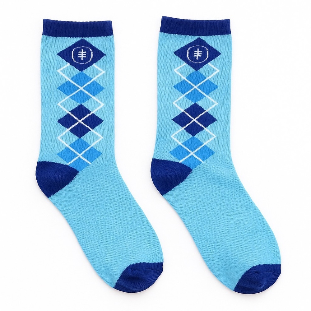 Light Blue Argyle Socks